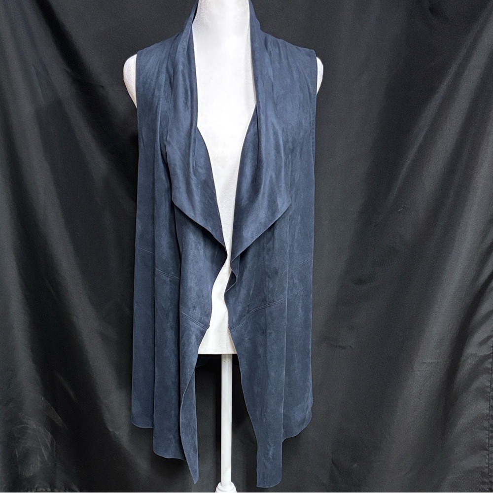 Joan Vass Navy Drape Vest